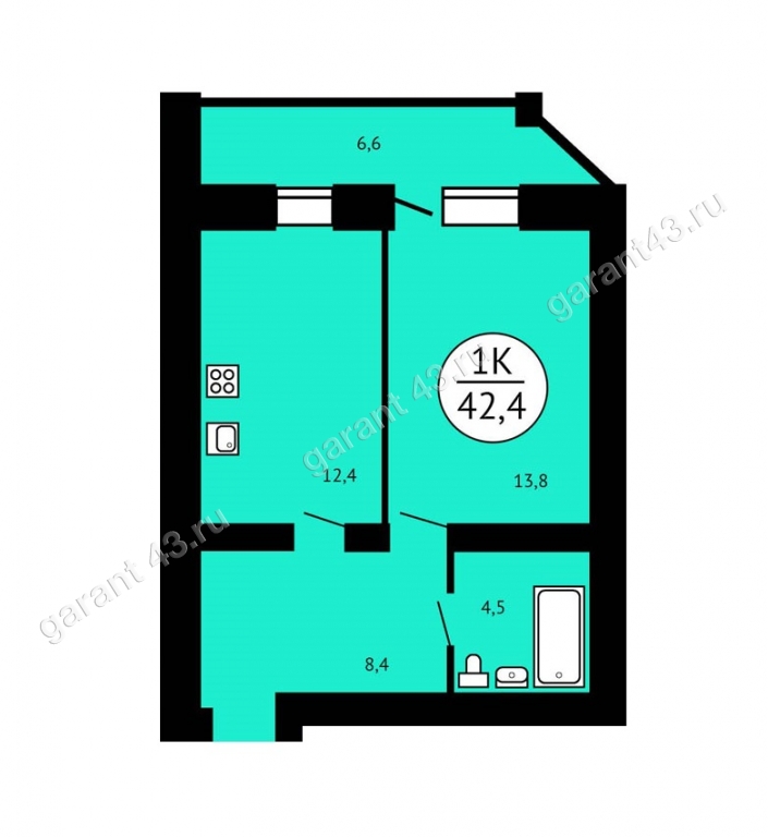 планировка квартиры 42 м2